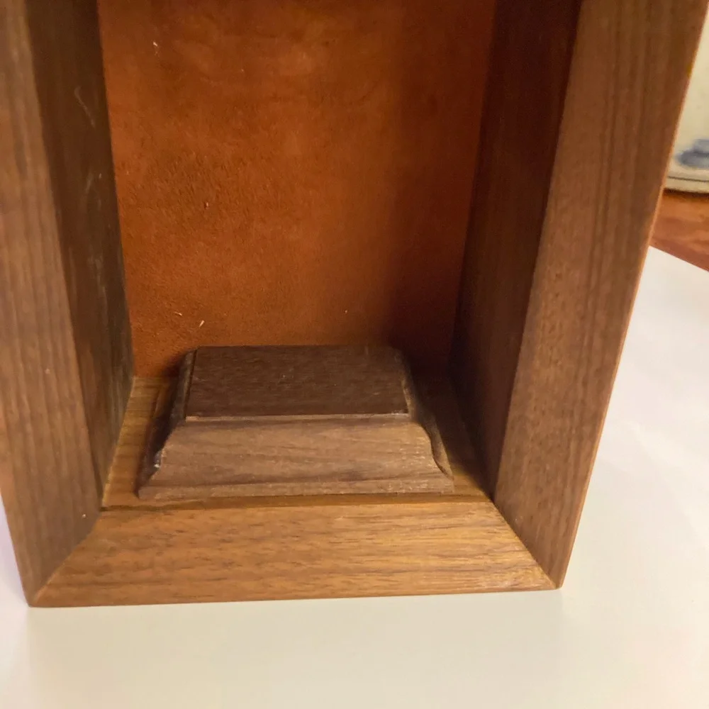 Vintage Rosewood shadow display boxes raised plinth felt backed interior